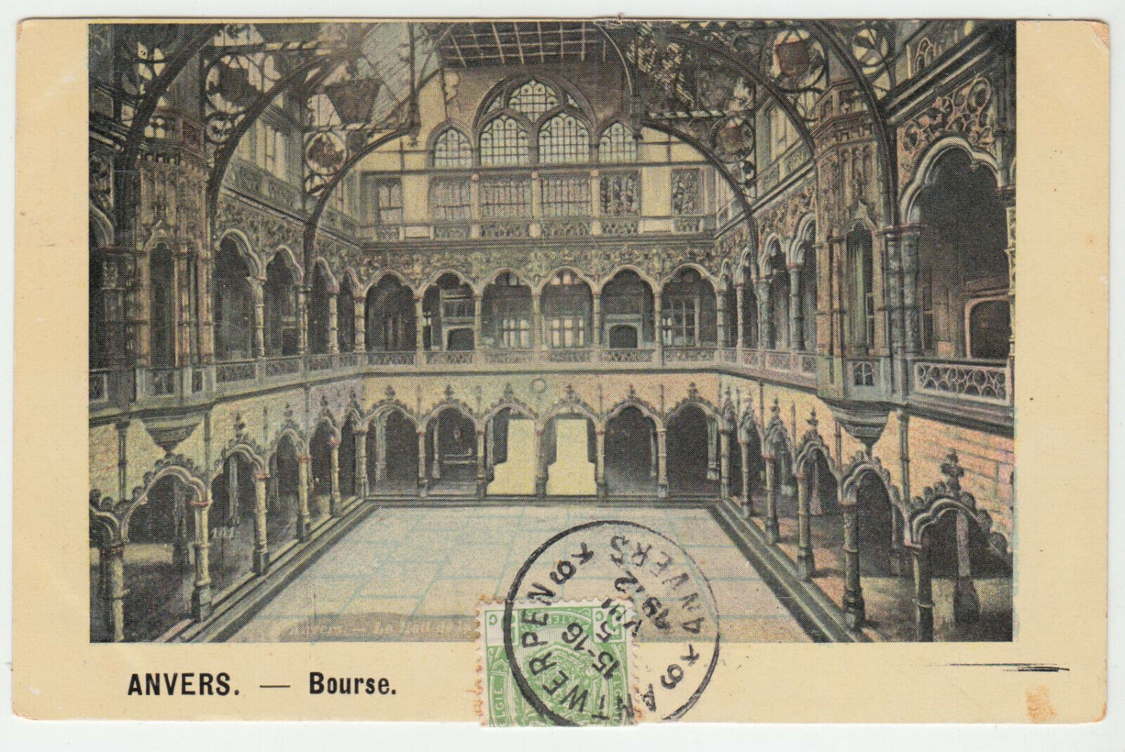 CARTE POSTALE ANVERS BOURSE 1912 402254477580