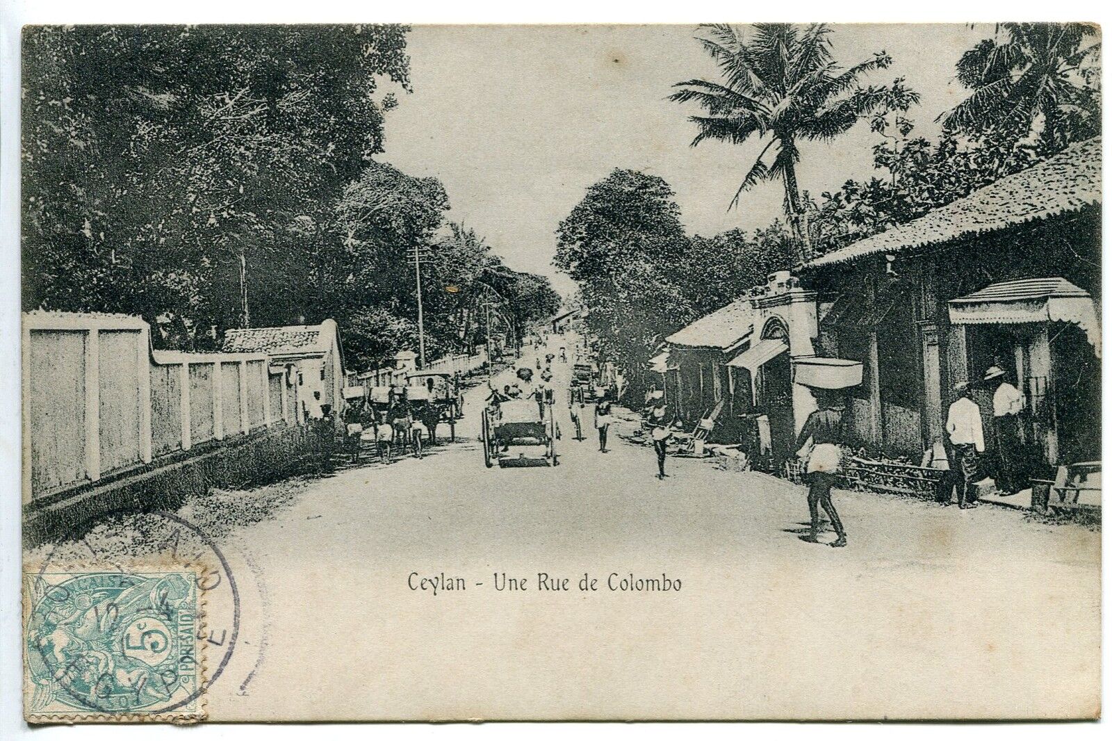 CARTE POSTALE ASIE SRI LANKA CEYLAN UNE RUE DE COLOMBO 1906 121490795960