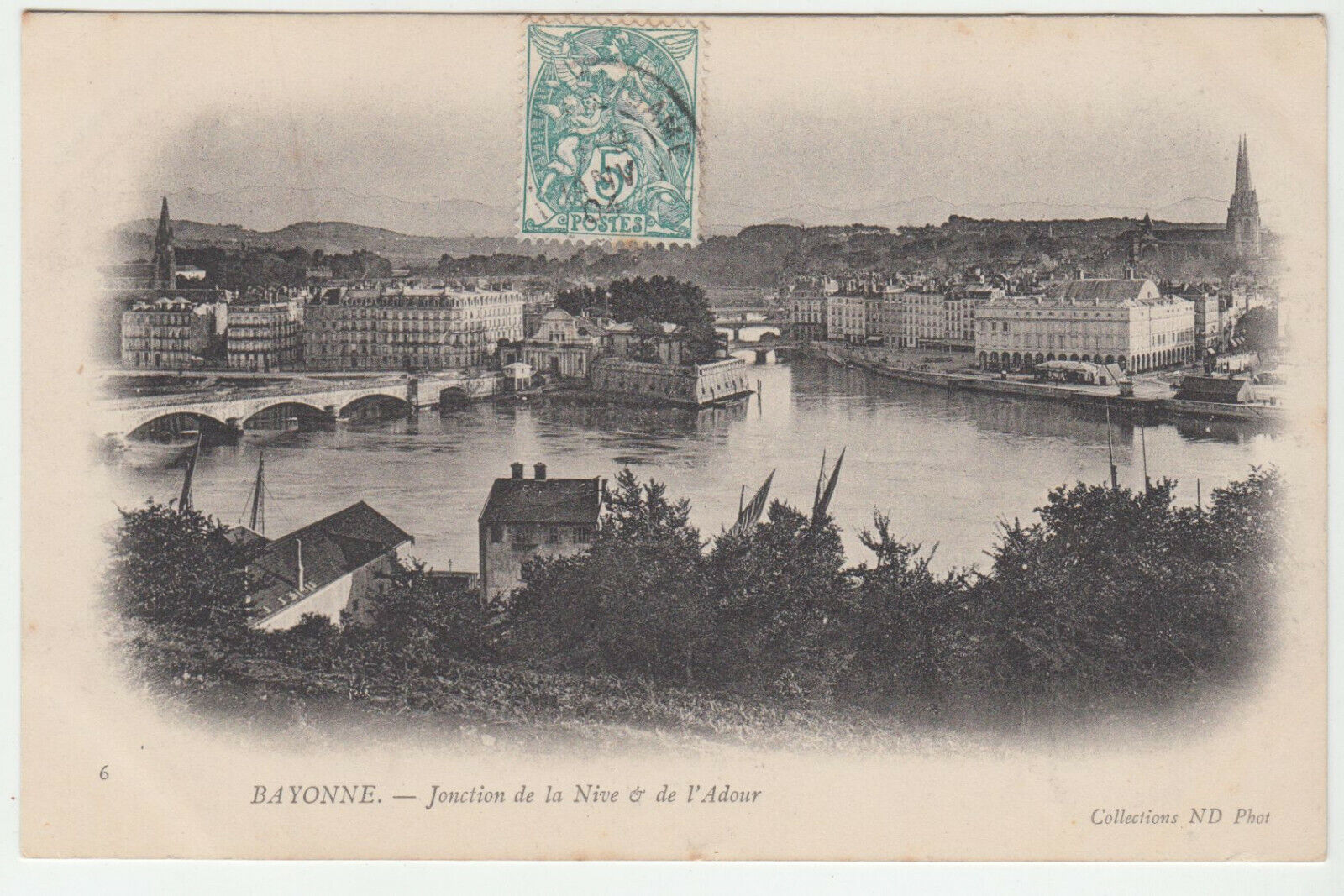 CARTE POSTALE BAYONNE JONCTION DE LA NIVE ET DE L ADOUR 402116791610