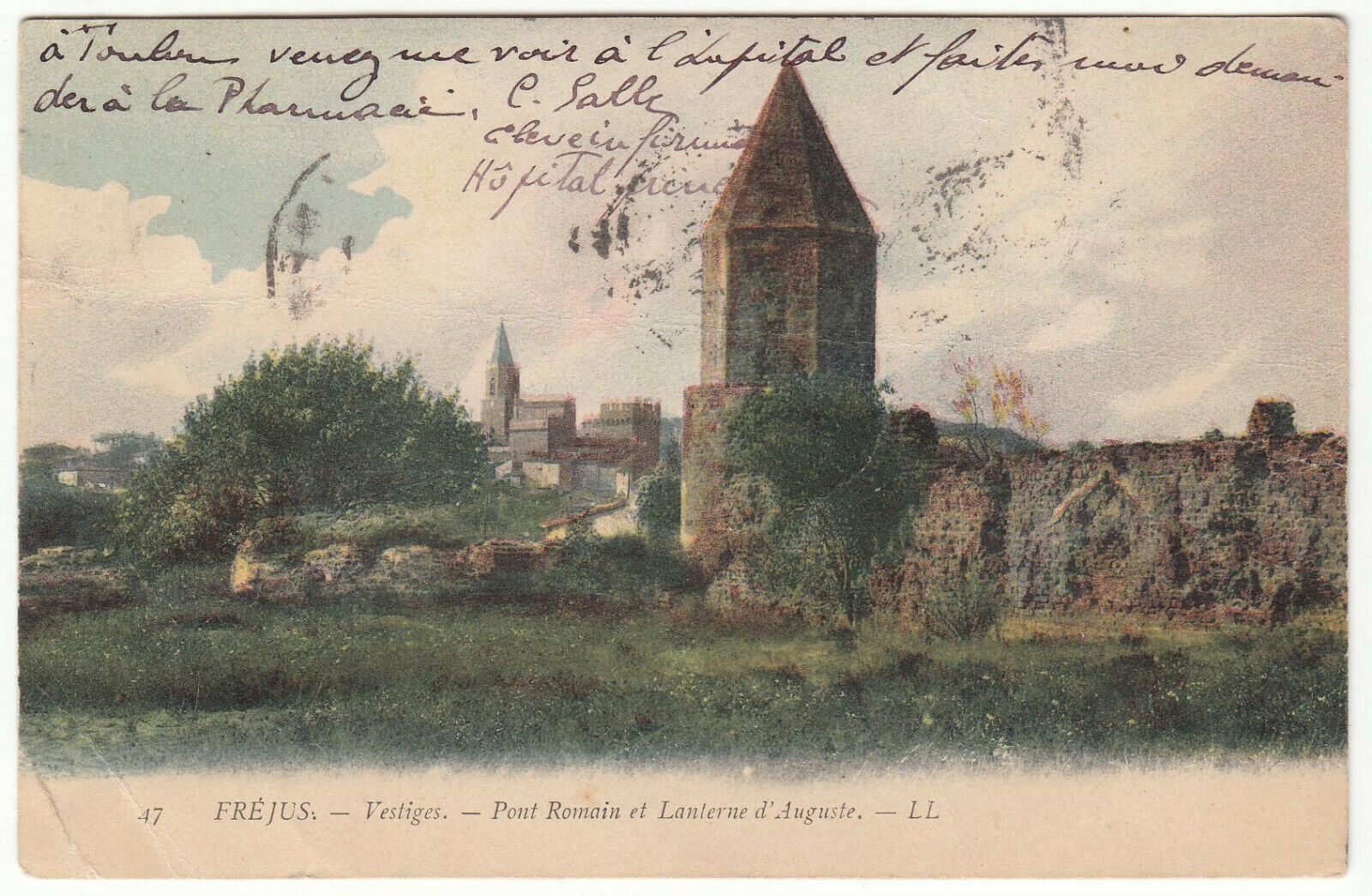 CARTE POSTALE FREJUS VESTIGES PONT ROMAIN ET LANTERNE D AUGUSTE 401952780020