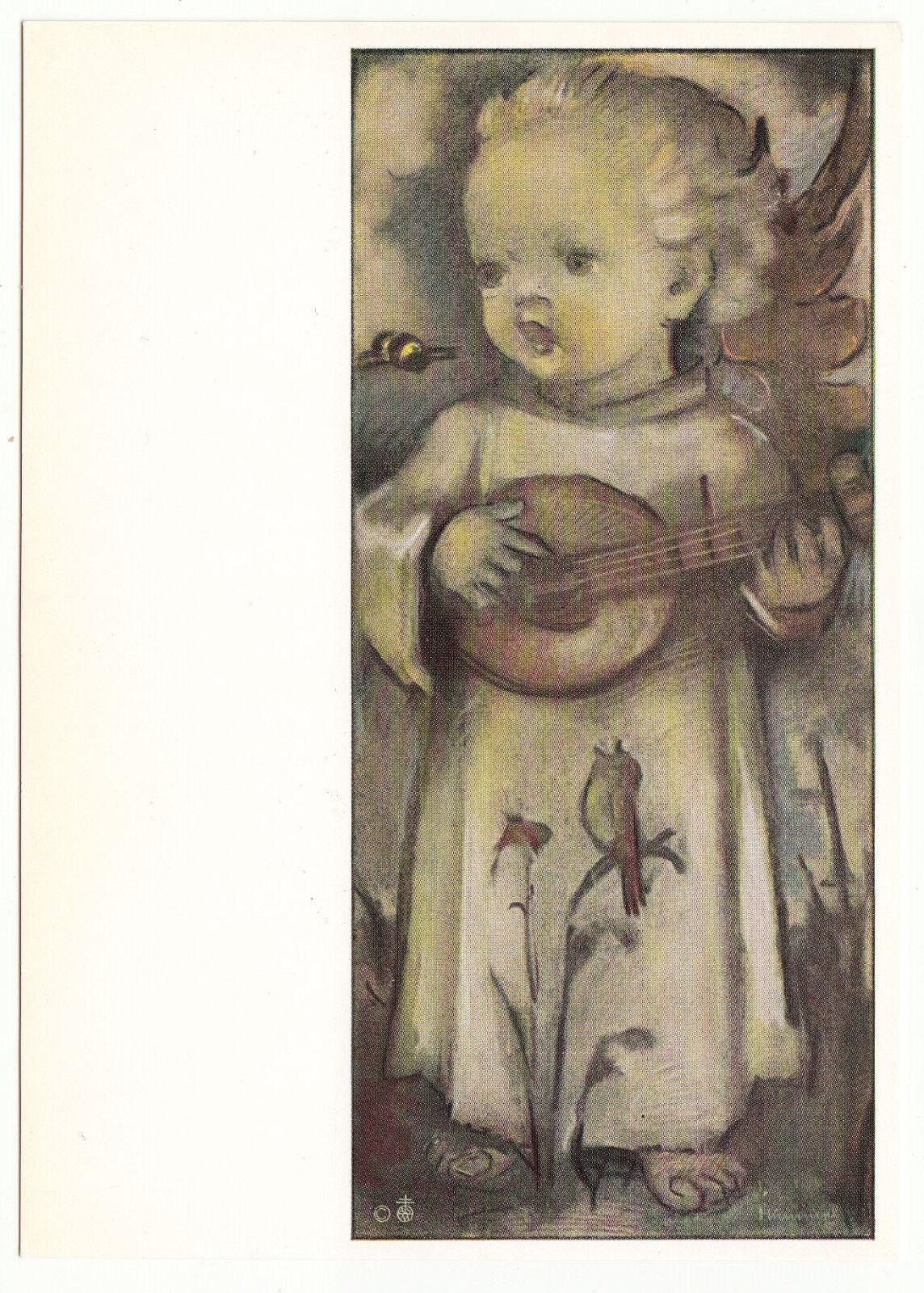 CARTE POSTALE ILLUSTRATEUR HUMMEL N 14552 ENFANT ANGE GUITARE ABEILLE 122994457880