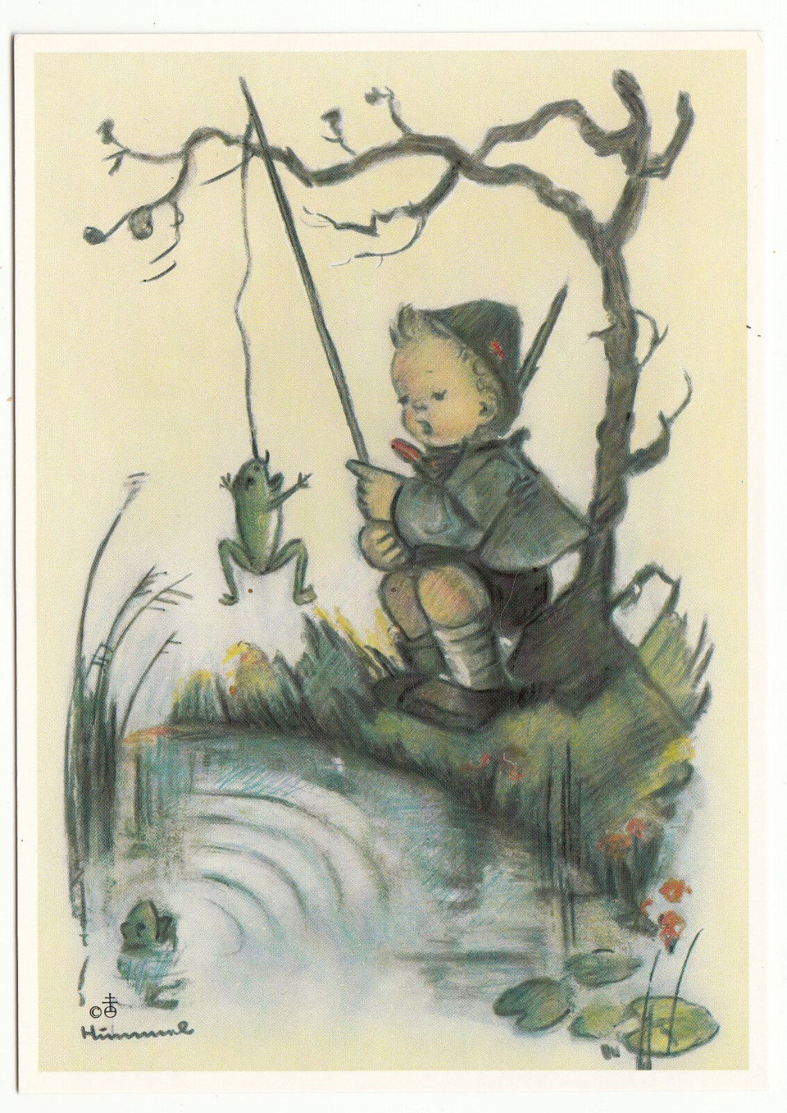 CARTE POSTALE ILLUSTRATEUR HUMMEL N 621237 THE FISHERMAN DER FISCHER 122994362810