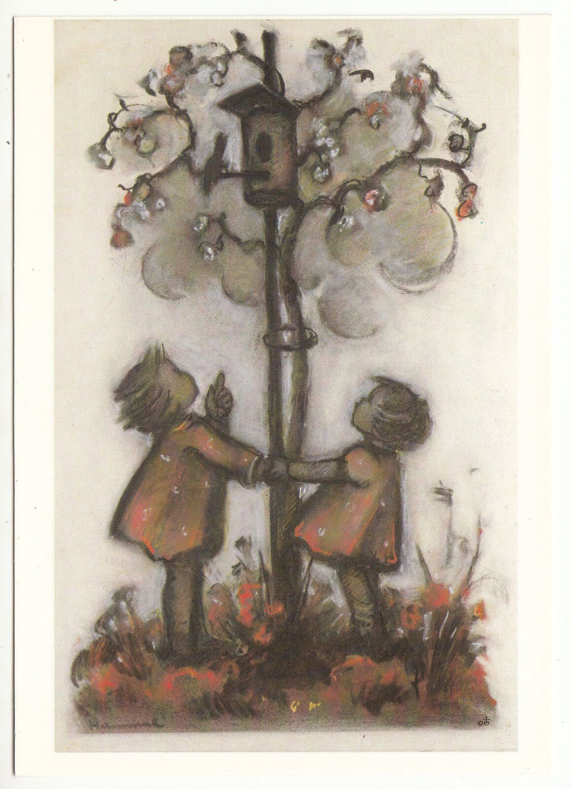 CARTE POSTALE ILLUSTRATEUR HUMMEL N° 62.1282 SPRING S RETURN WIR TANZEN UMS BAUM