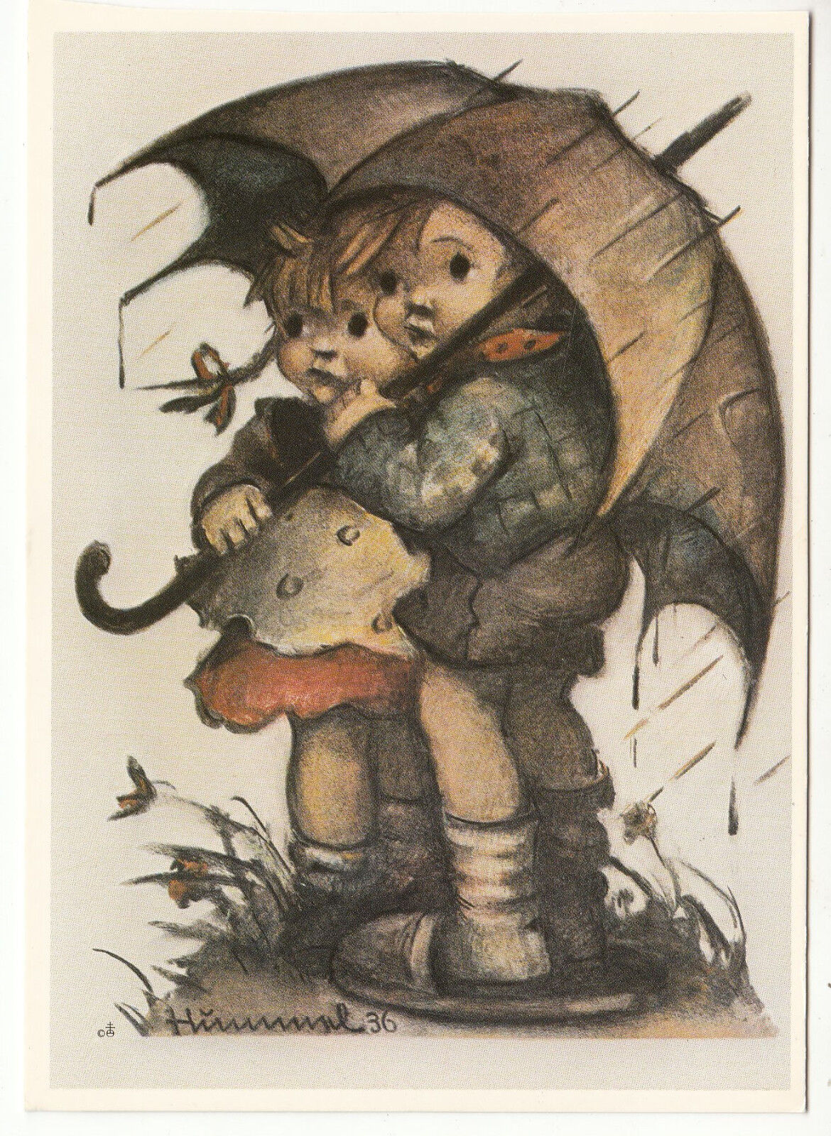 CARTE POSTALE ILLUSTRATEUR HUMMEL N 621288 STORMY WEATHER HNDE WETTER 122939583660