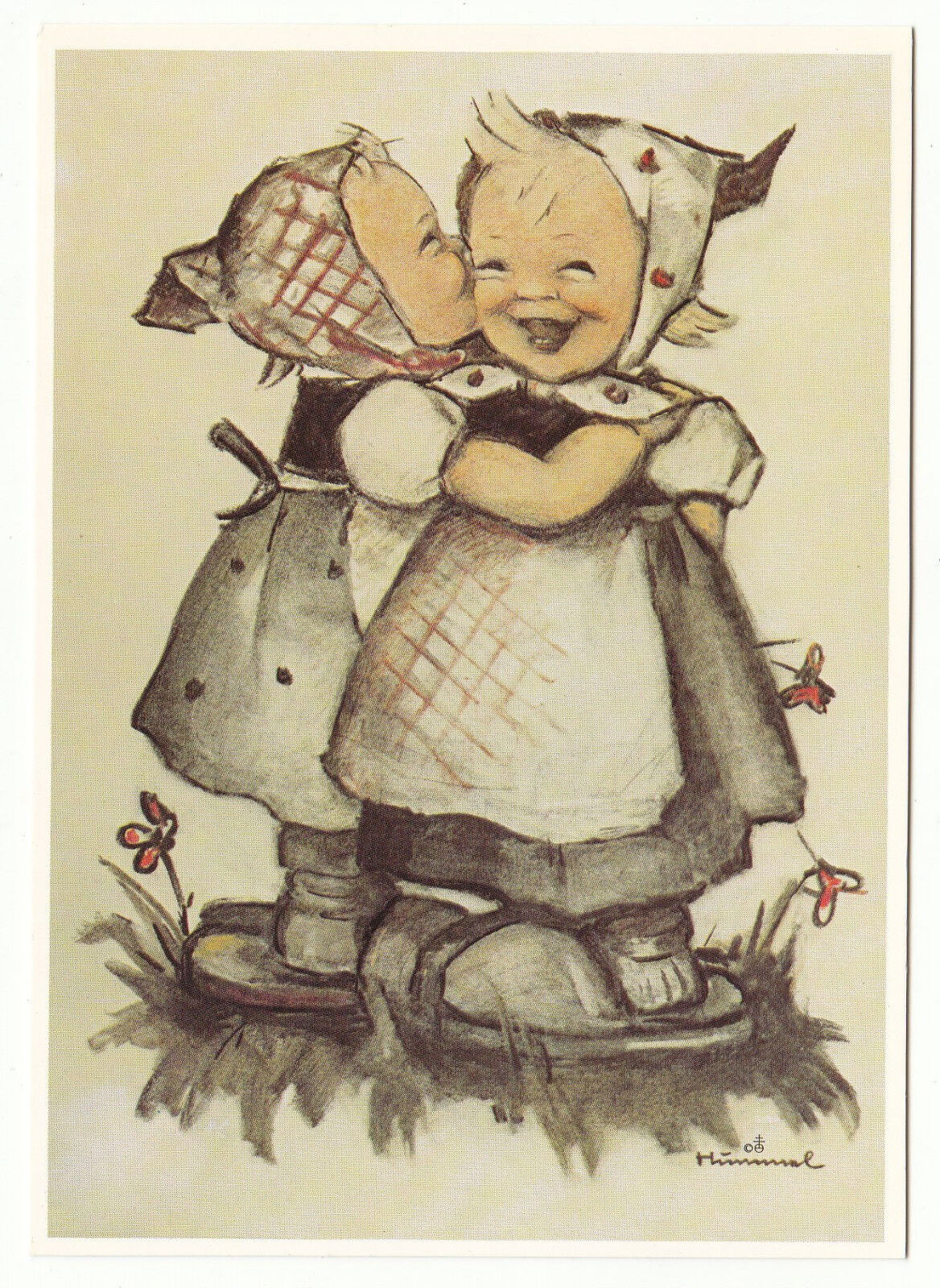 CARTE POSTALE ILLUSTRATEUR HUMMEL N 621291 TELLING HER SECRET DAS GEHEIMNIS 122939590790