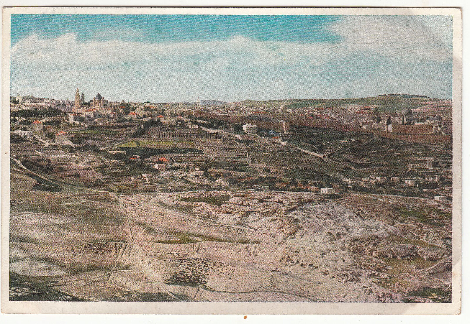 CARTE POSTALE JERUSALEM BLICK VOM MUKABBER BERGE IM SUDEN 401294113820