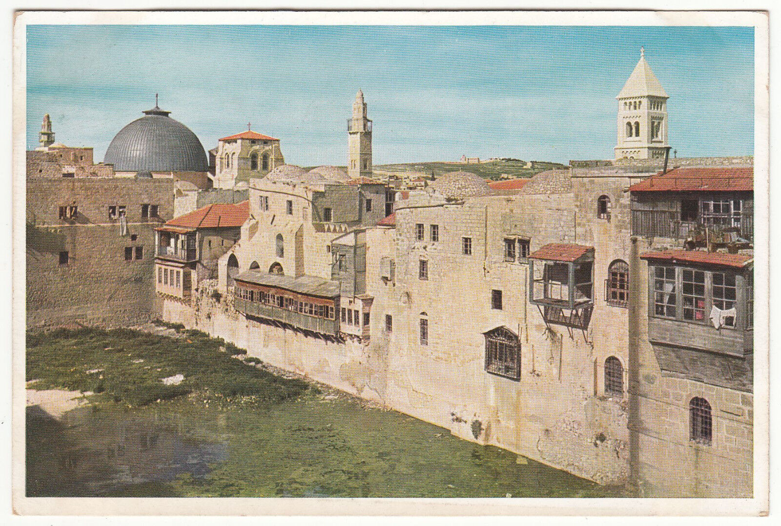 CARTE POSTALE JERUSALEM DER HISKIA TEICH MIT GRABESKIRCHE UND ERLOSERKIRCHTURM 122405588350