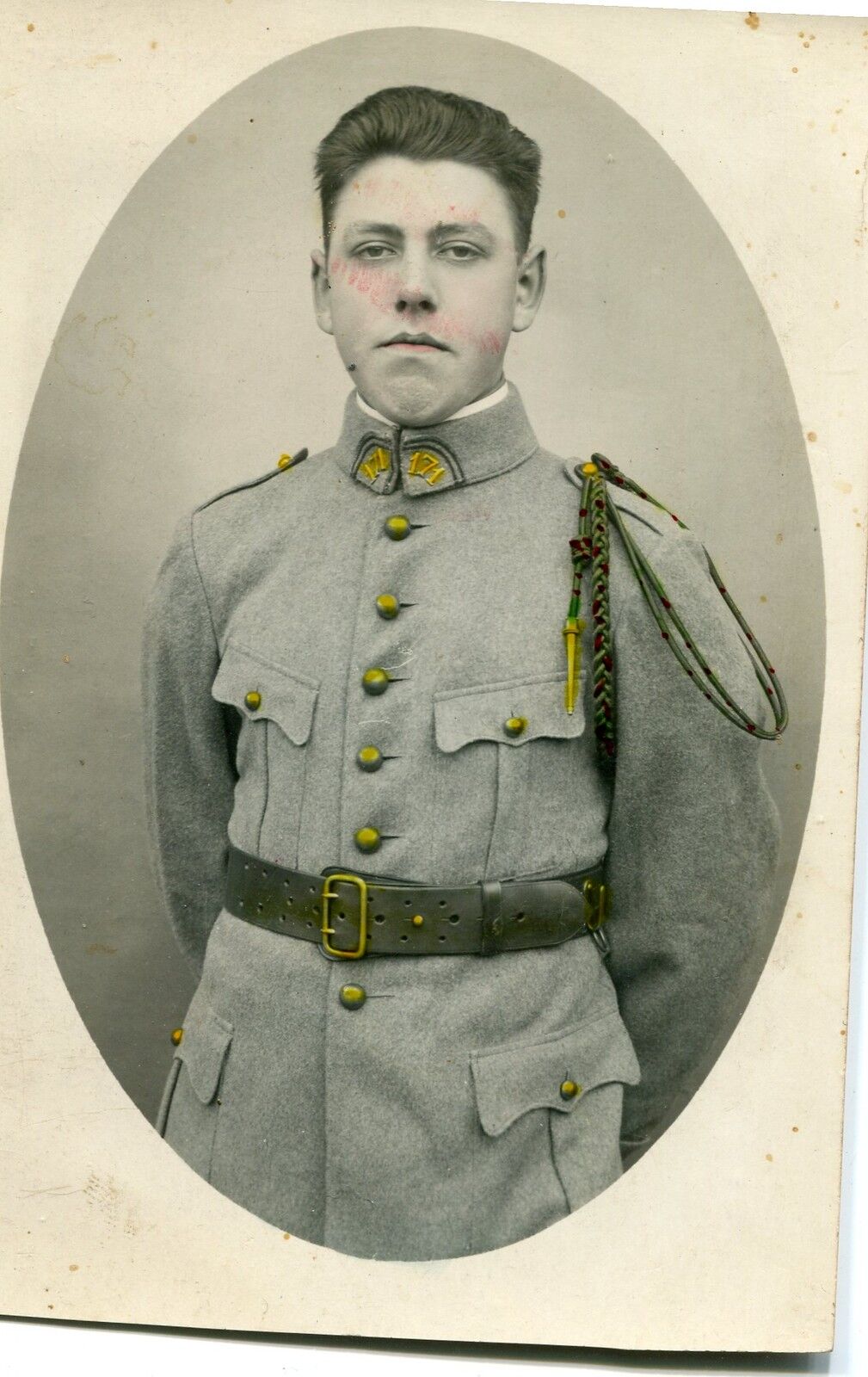 CARTE POSTALE PHOTO JEUNE HOMME MILITAIRE 171 REGIMENT 121007349070