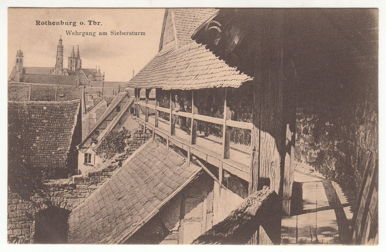 CARTE POSTALE POFTKARTE ALLEMAGNE ROTHENBURG WEHRGANG AM SIEBERSTURM 401624102220