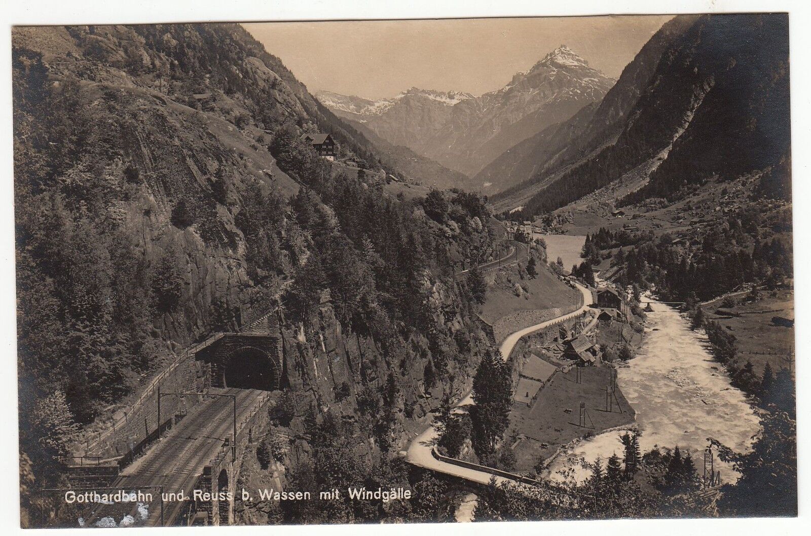 CARTE POSTALE SUISSE GOTTHARDEN UND REUSS B WASSEN MIT WINDGALLE 121922199670