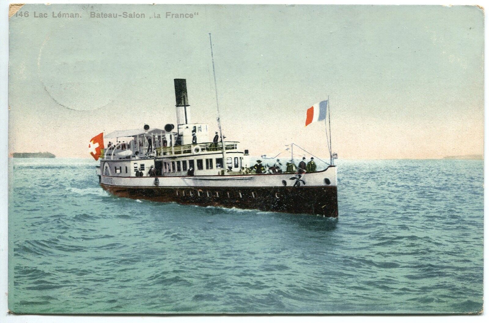 CARTE POSTALE SUISSE LAC LEMAN BATEAU SALON LA FRANCE 400665145890