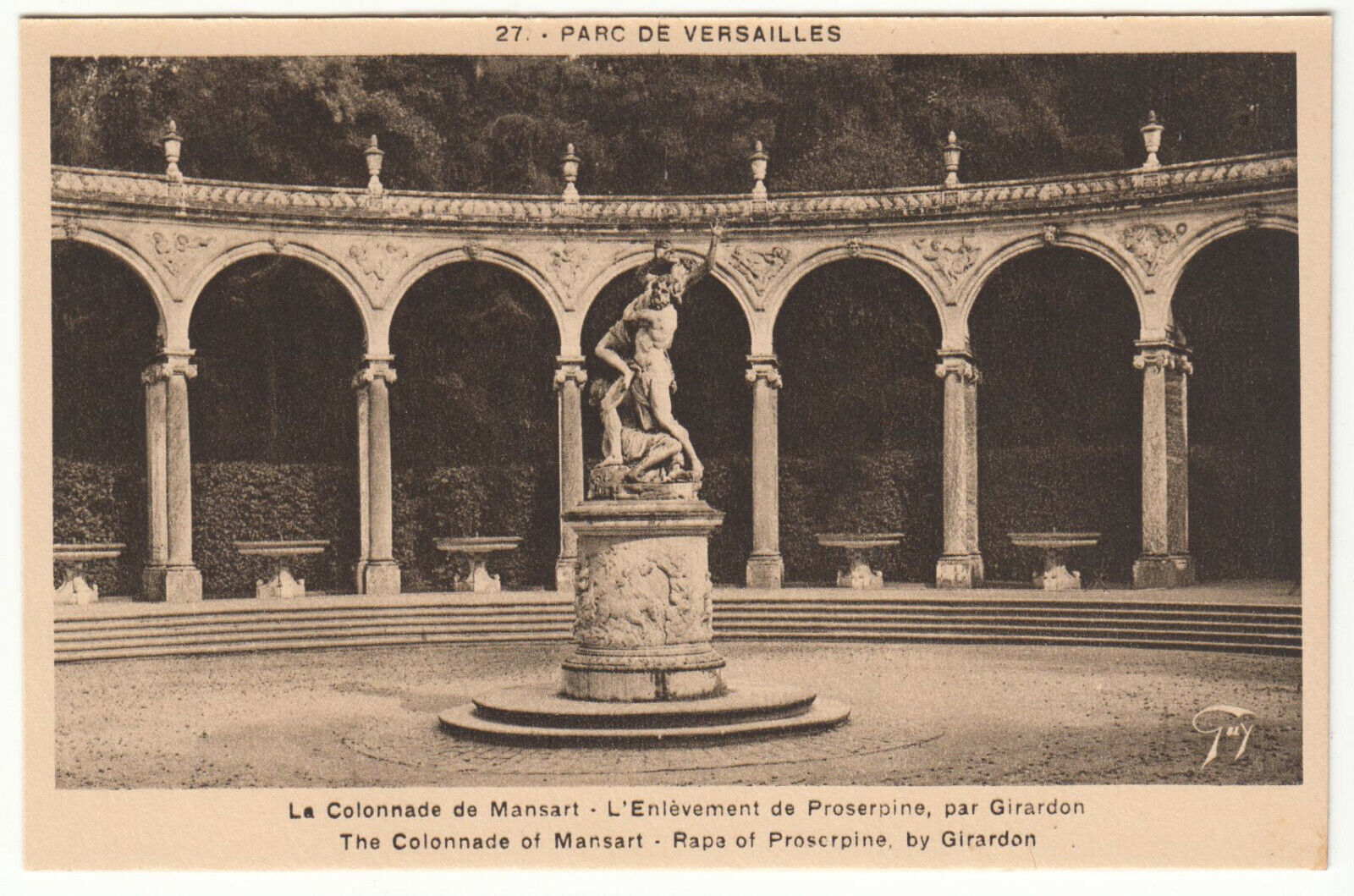 CARTE POSTALE VERSAILLES LE PARC COLONNADE L ENLEVEMENT PROSPERINE PAR GIRARDON 402016860220