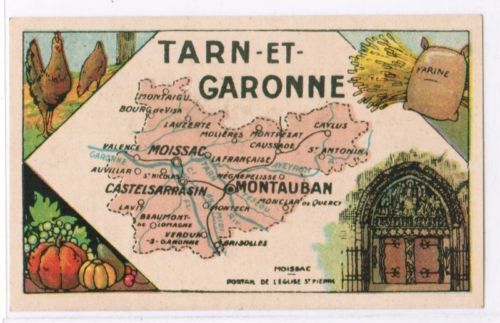 CHROMO GEOGRAPHIE CARTE DEPARTEMENT TARN ET GARONNE 110615371410