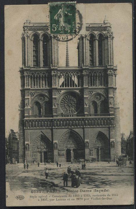 CPA PARIS NOTRE DAME CACHET PERLE AU DOS A ETUDIER 110817873580