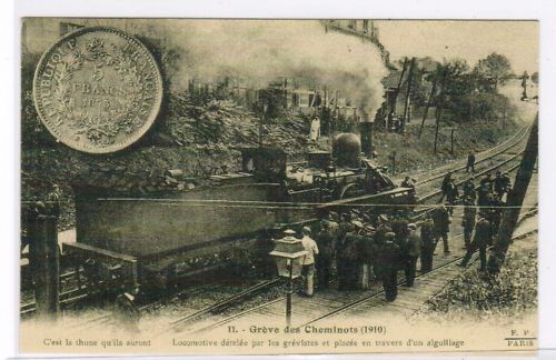 CPA REPRO PARIS GREVE DES CHEMINOTS 1910 LOCOMOTIVE 122825095700