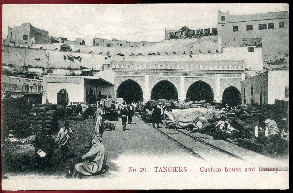 CPA TANGIERS CUSTOM HOUSE AND BATTERY AFRIQUE 120810608660