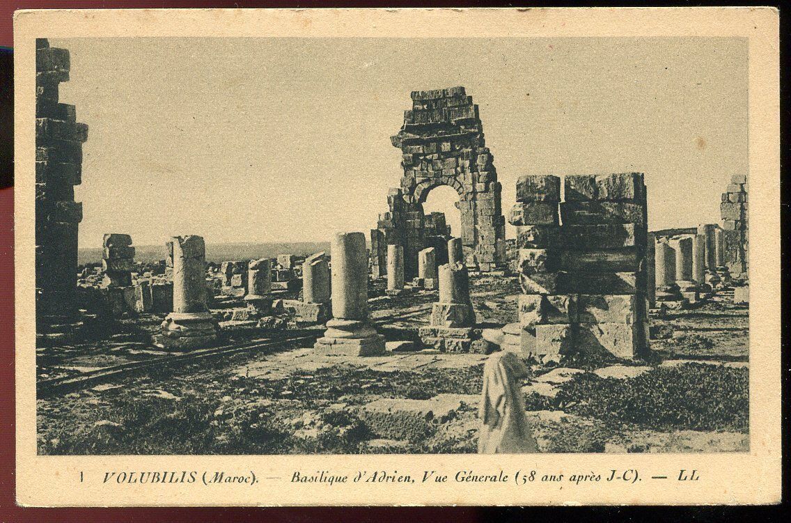 CPA VOLUBILIS MAROC BASILIQUE D ADRIEN VUE GENERALE 58 ANS APRES J C AFRIQUE 120807247560