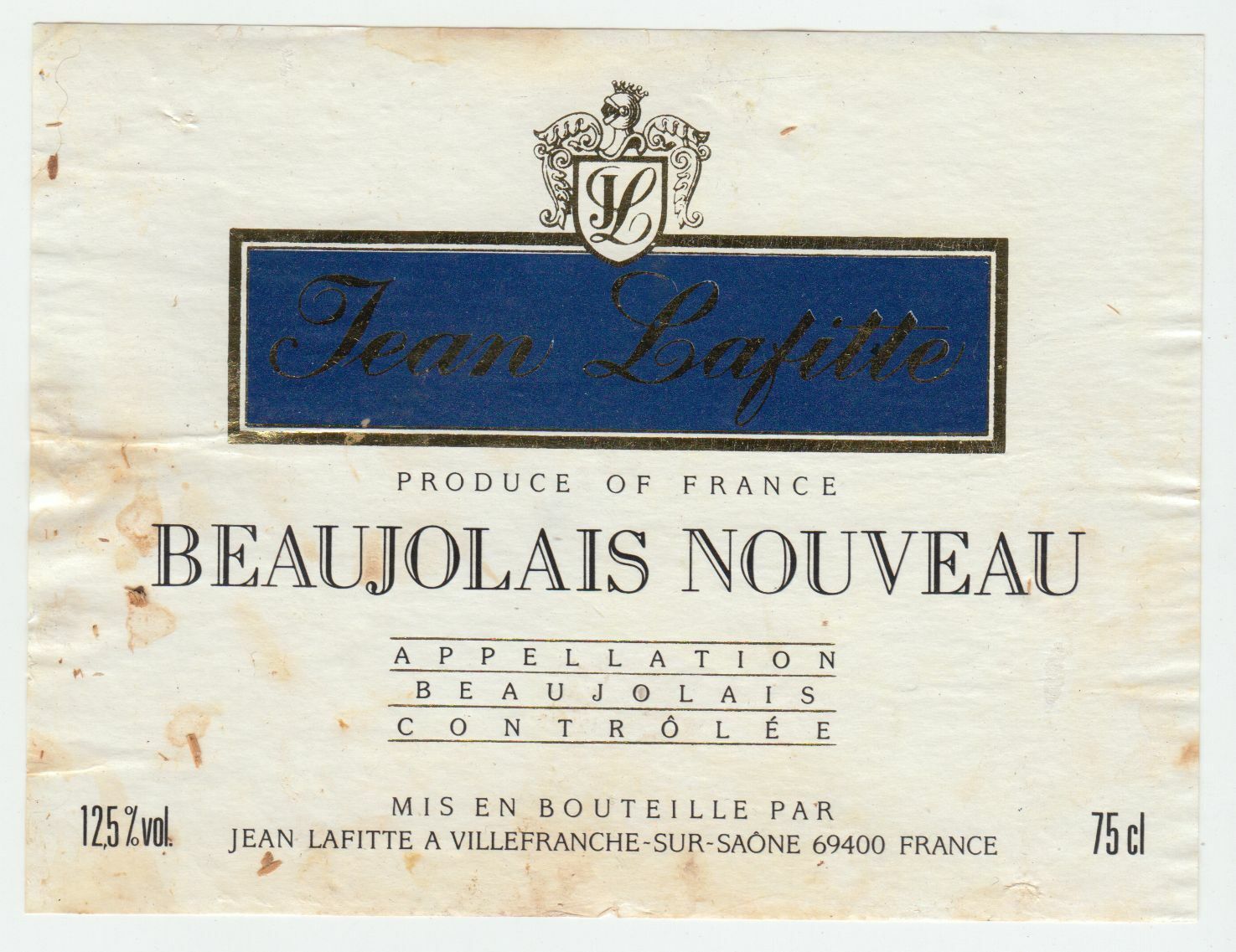 ETIQUETTE DE VIN BEAUJOLAIS NOUVEAU JEAN LAFITTE 402695573010