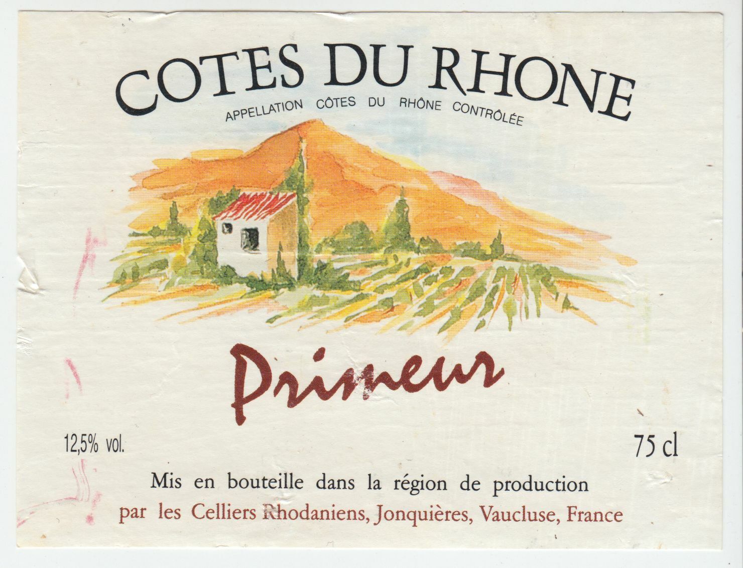 ETIQUETTE DE VIN BONS COTES DU RHONE PRIMEUR CELLIER RHODANIENS 124461947780