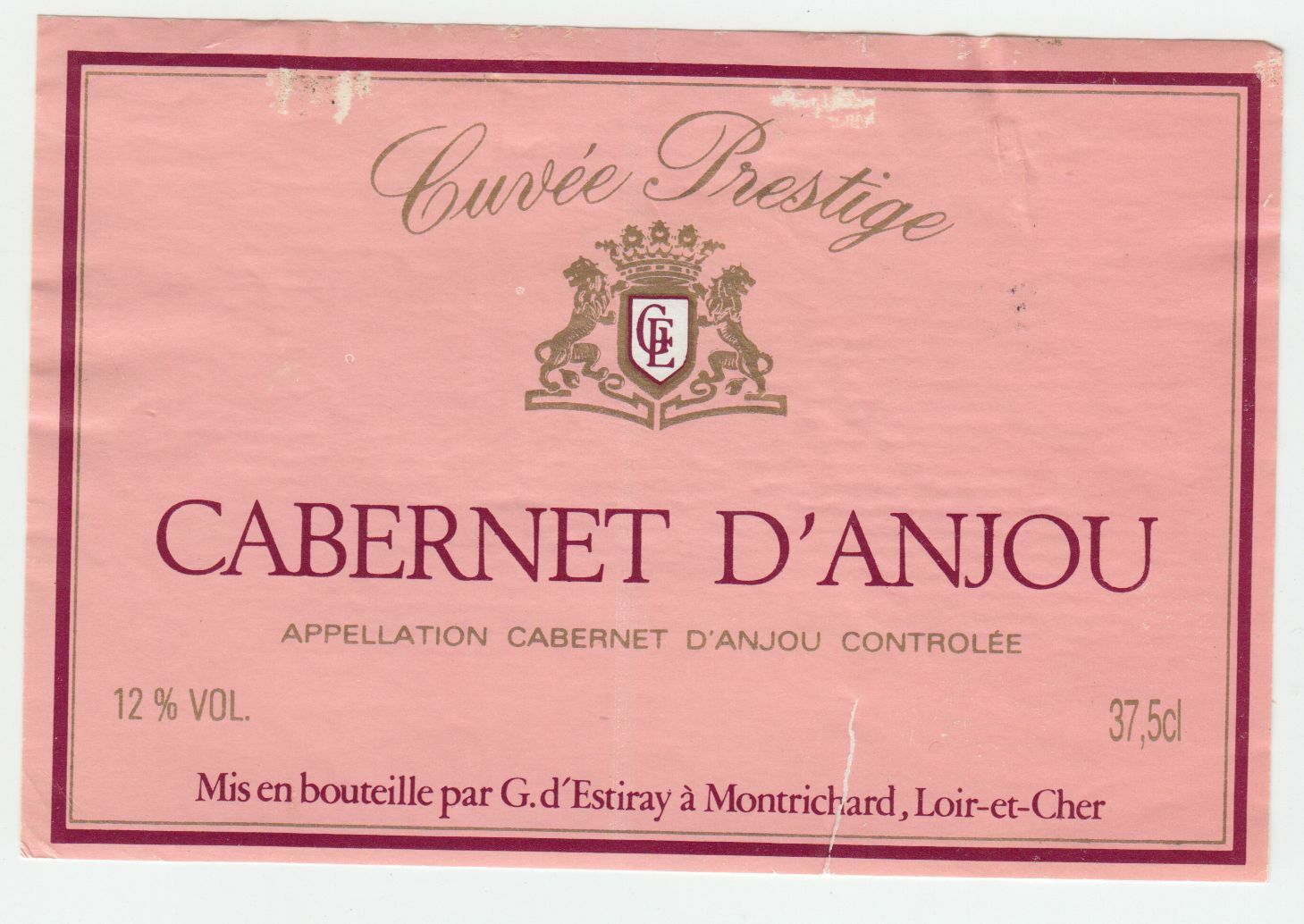 ETIQUETTE DE VIN CABERNET D ANJOU ESTIRAY 124511870230