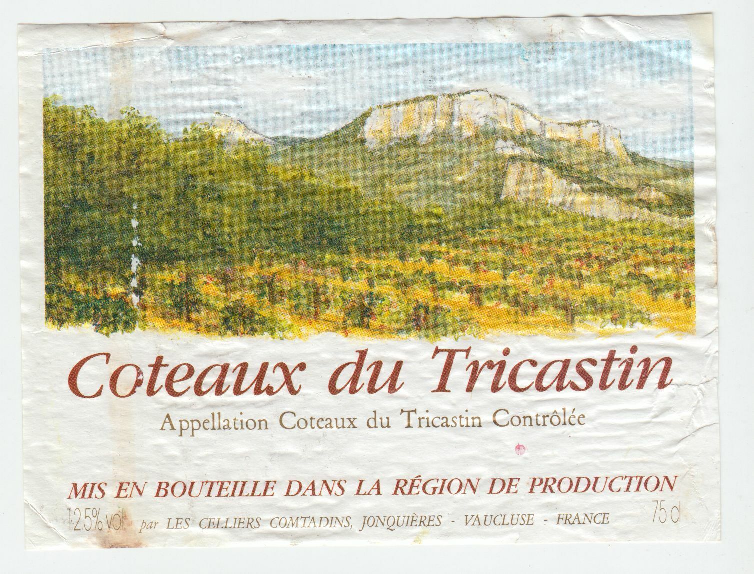 ETIQUETTE DE VIN COTEAUX DU TRICASTIN 124461947800