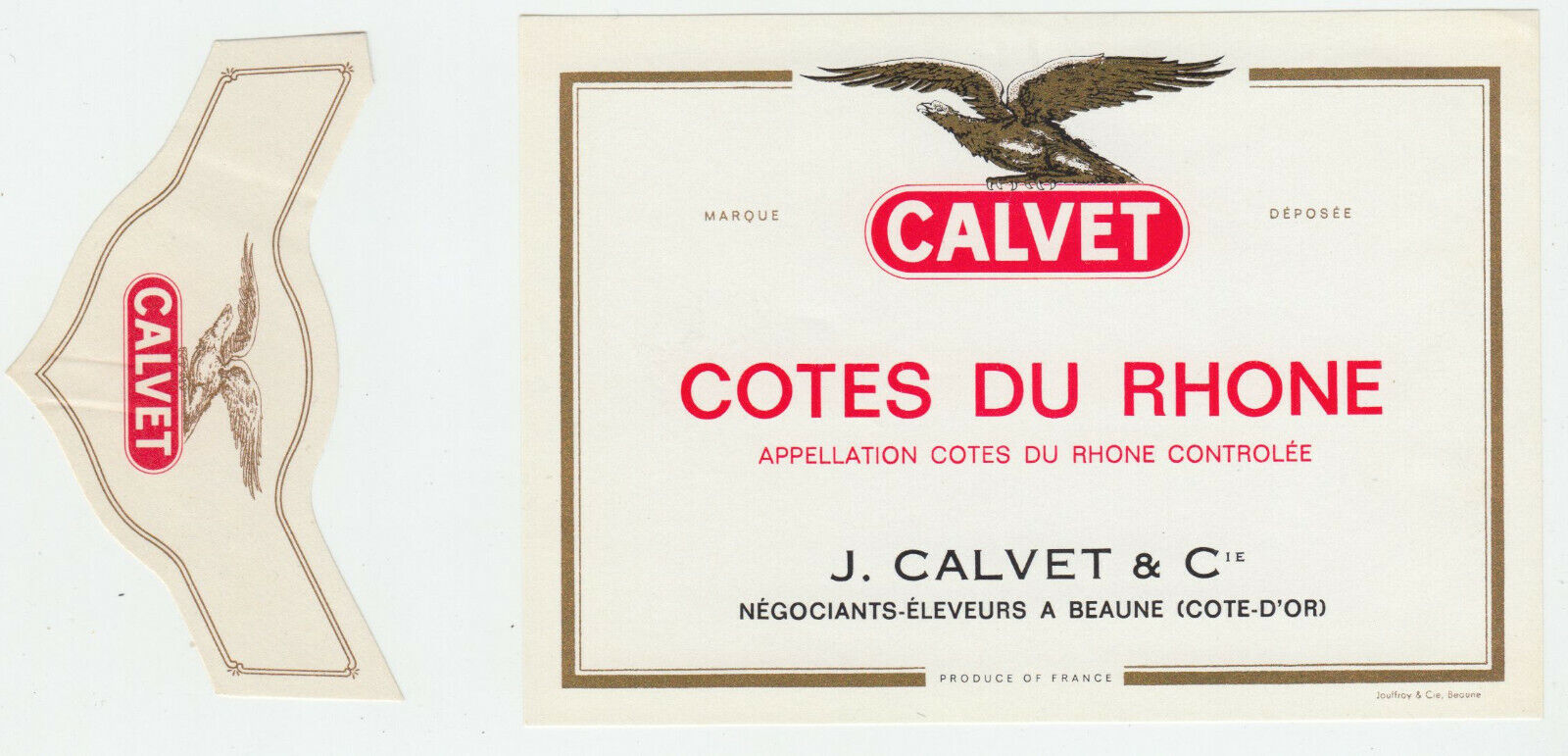 ETIQUETTE DE VIN COTES DU RHONE CALVET BEAUNE 124461944620