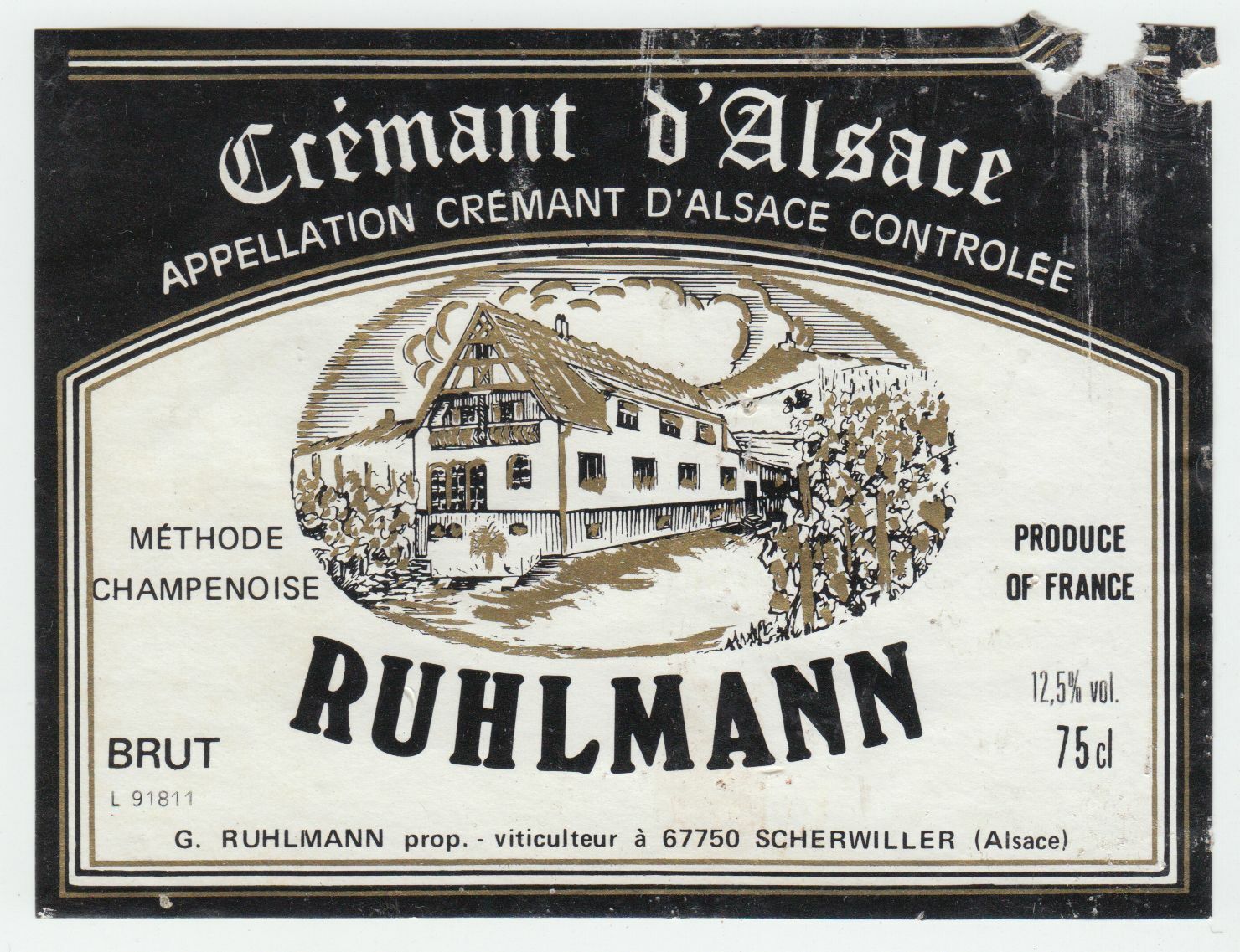 ETIQUETTE DE VIN CREMANT D ALSACE RUHLMANN 402631697890