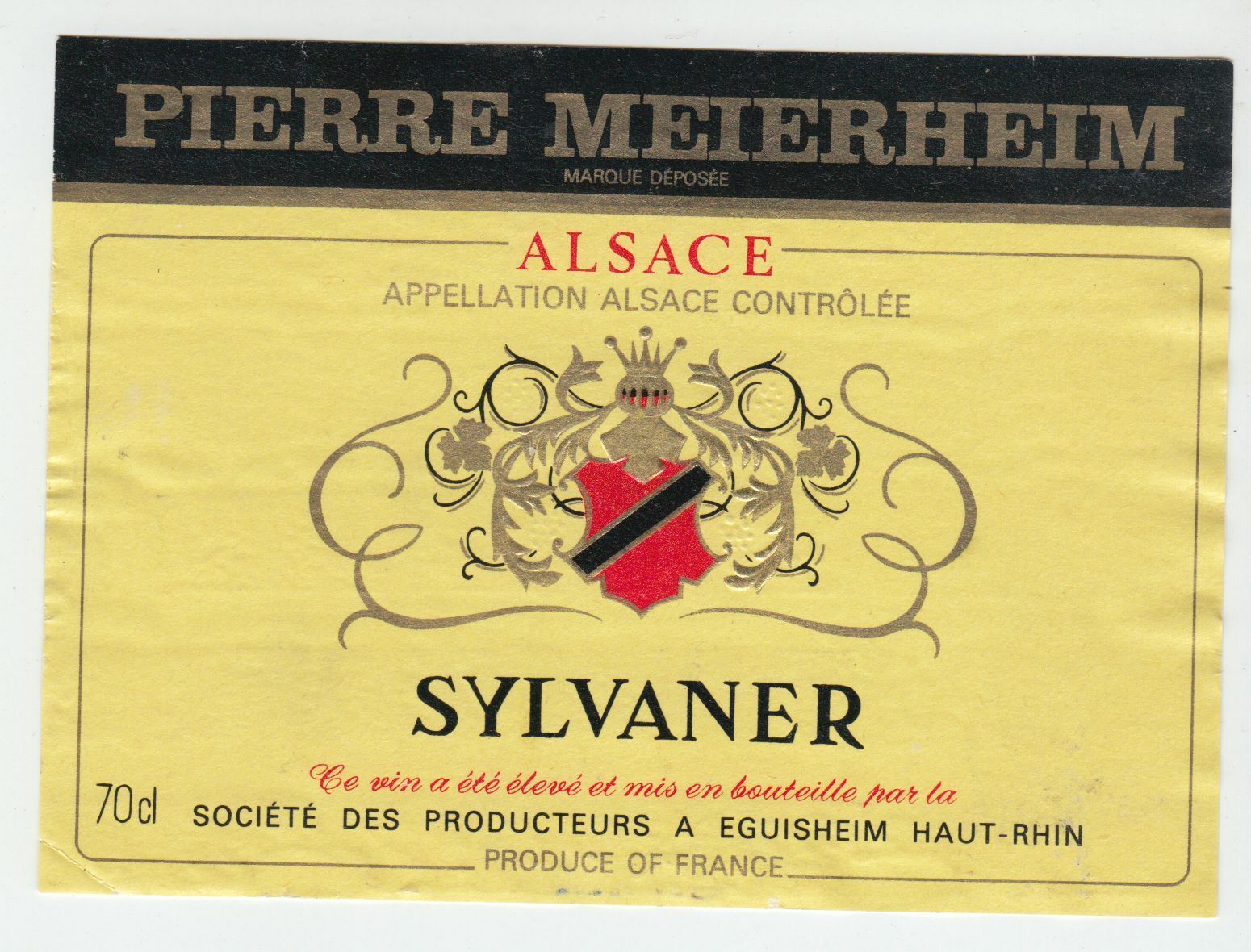 ETIQUETTE DE VIN D ALSACE SYLVANER PIERRE MEIERHEIM 124511869340