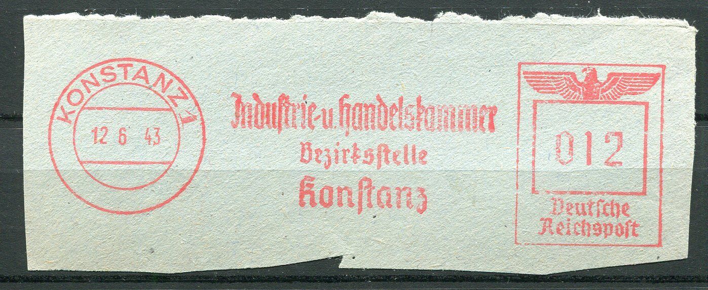 FLAMME DEUTSCHE REICH 1943 KONSTANZ 1 121442556710