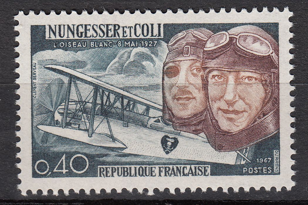 FRANCE TIMBRE NEUF N 1523 L OISEAUX BLANC NUNGESSER AVION LEVASSEUR 121908283610