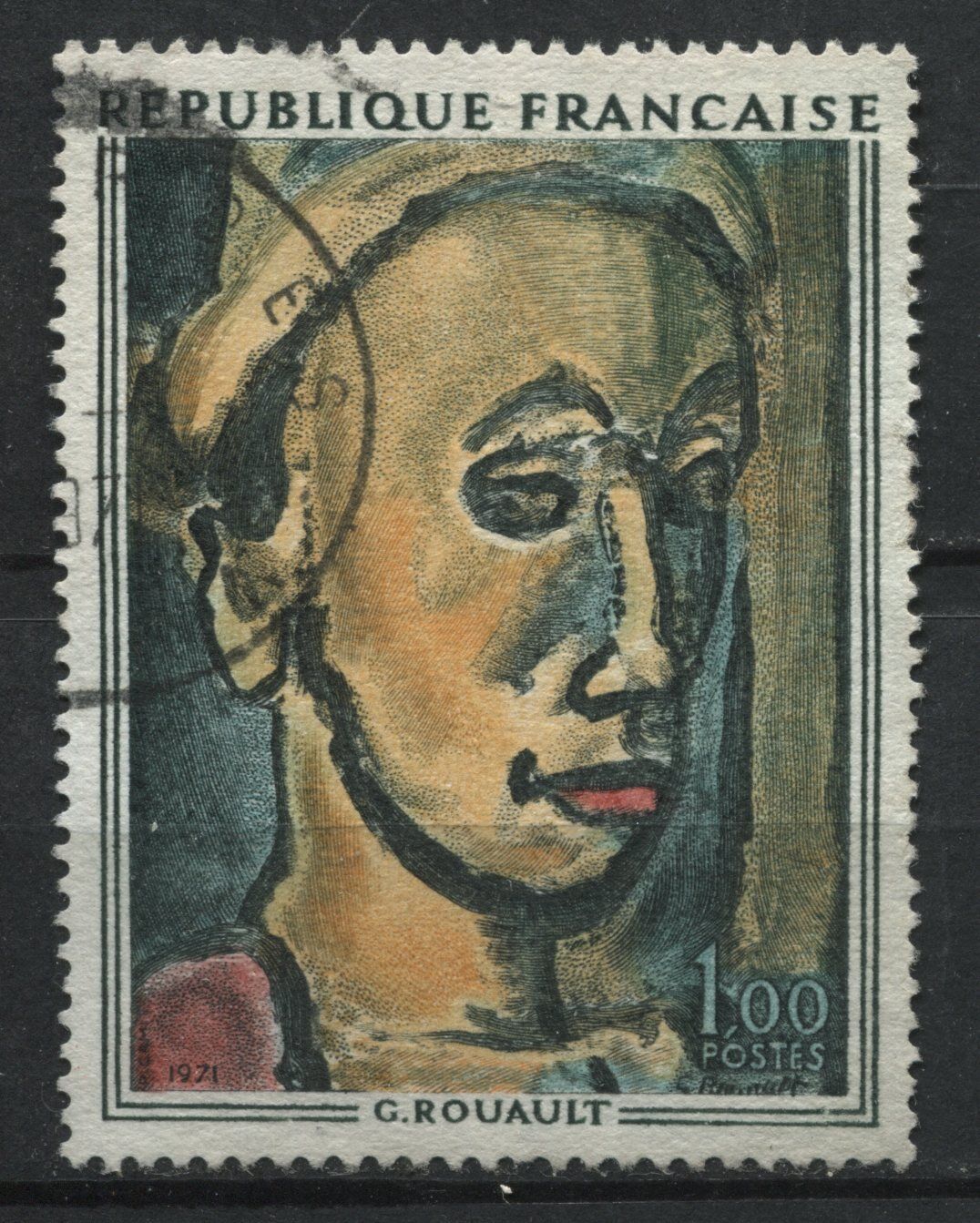 FRANCE TIMBRE OBL N1673 SONGE CREUX OEUVRE DE ROUAULT 110927833390