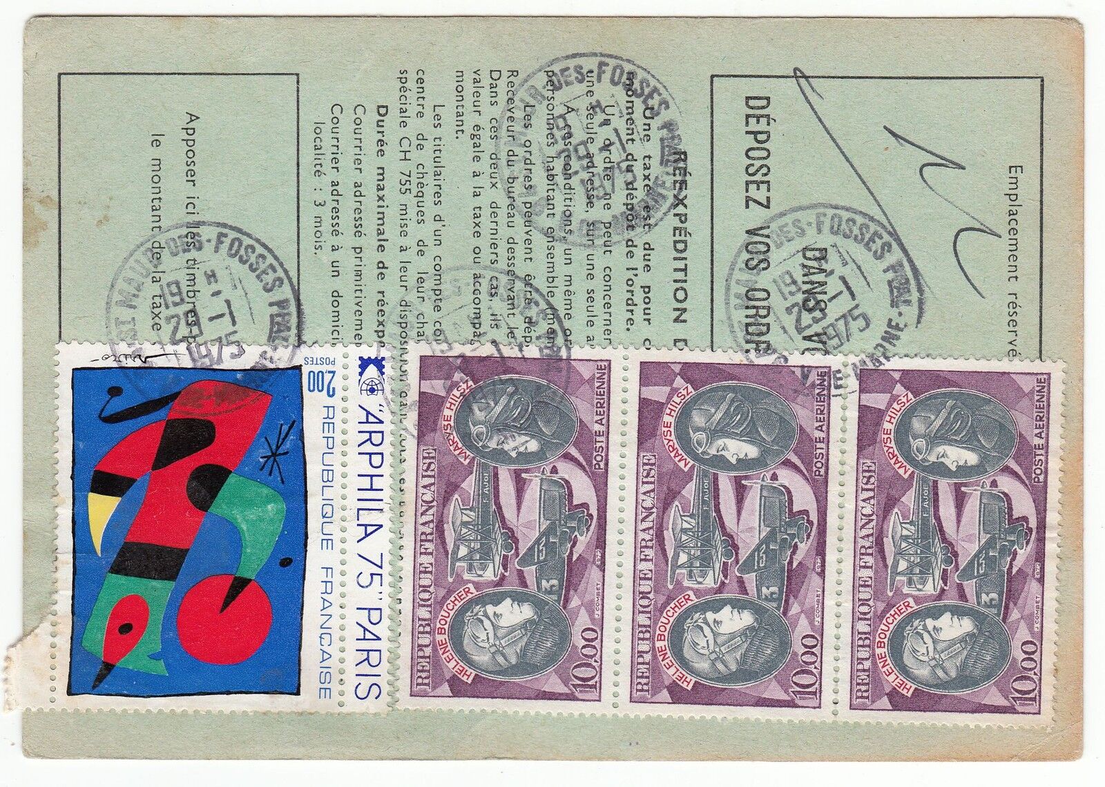 FRANCE TIMBRE ORDRE DE REEXPEDITION SAINT MAUR POUR ST MAUR 1976 121900652420