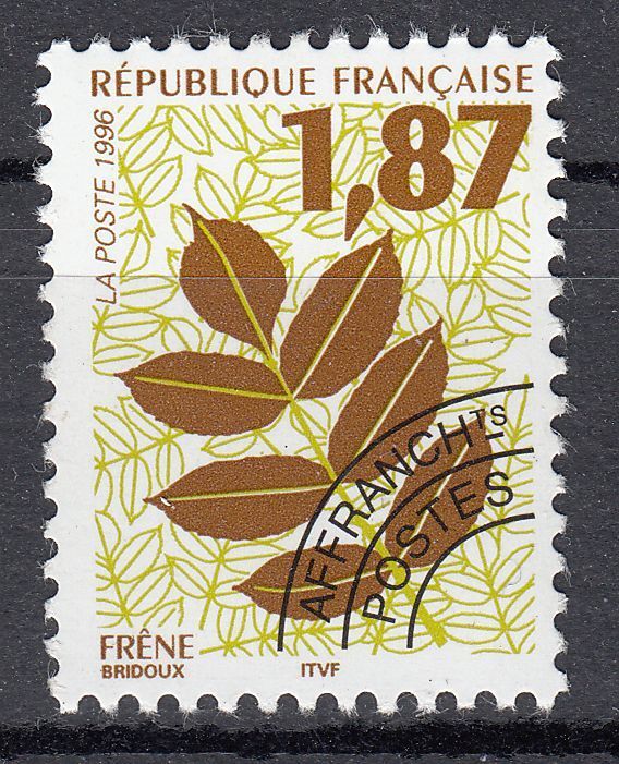 FRANCE TIMBRE PREOBLITERE OBL N 236 FEUILLE D ARBRE LE FRENE 123549897450