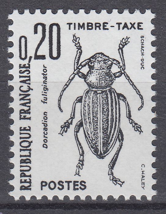 FRANCE TIMBRE TAXE NEUF N 104 INSECTE DORCADION FULIGINATOR 401657379950