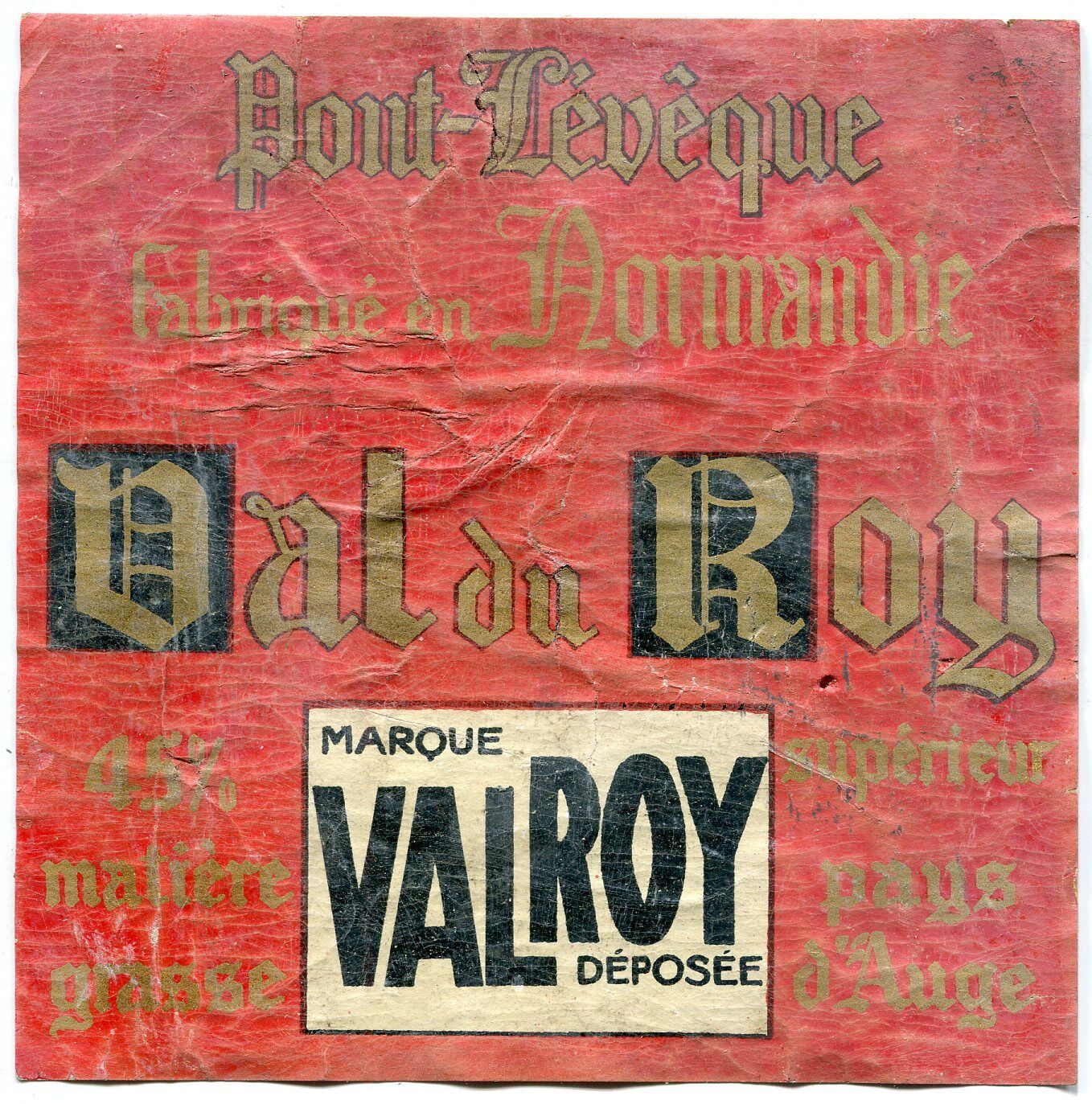 FROMAGE PONT LEVEQUE MARQUE VAL DU ROY VALROY 400875857760