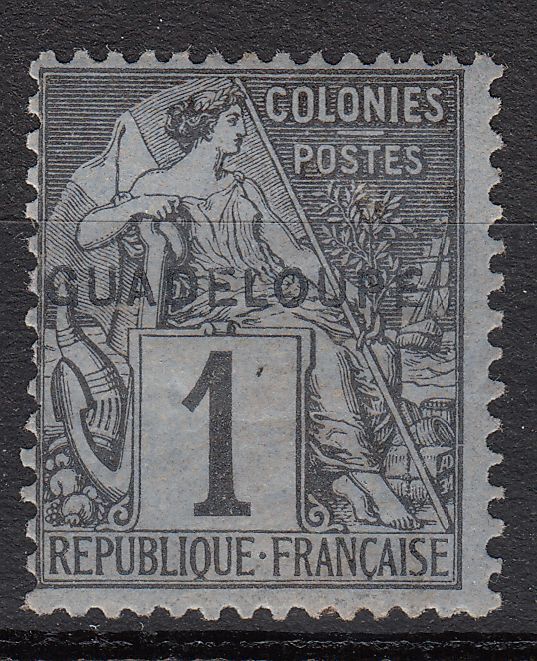 GUADELOUPE TIMBRE COLONIE FRANCE NEUF N 14 SURCHARGE DECALE 121896340970