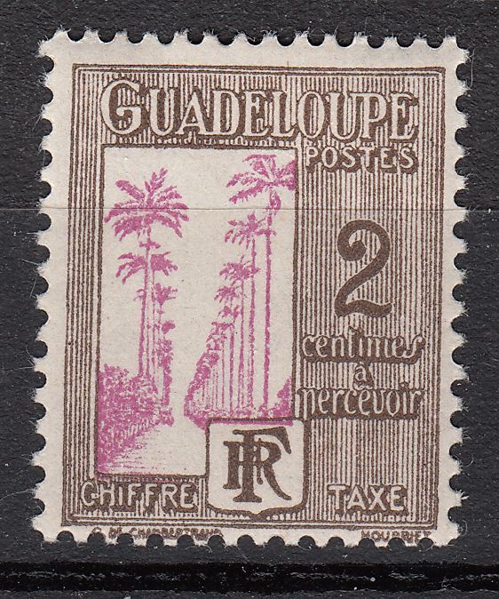 GUADELOUPE TIMBRE COLONIE FRANCE NEUF N 25 TAXE VARIETE IMPRESSION CLAIRE 401072586000