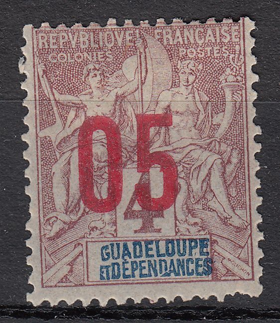 GUADELOUPE TIMBRE COLONIE FRANCE NEUF N 72 SURCHARGE VARIETE 121896344740