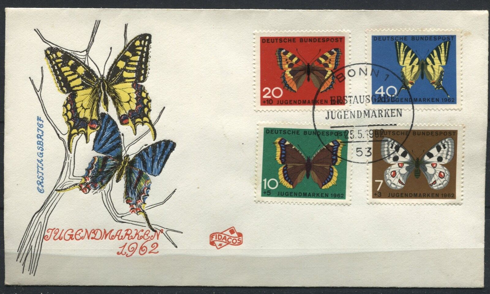 LETTRE FIDACOS BONN ALLEMAGNE 25051962 THEME PAPILLON 120879617230