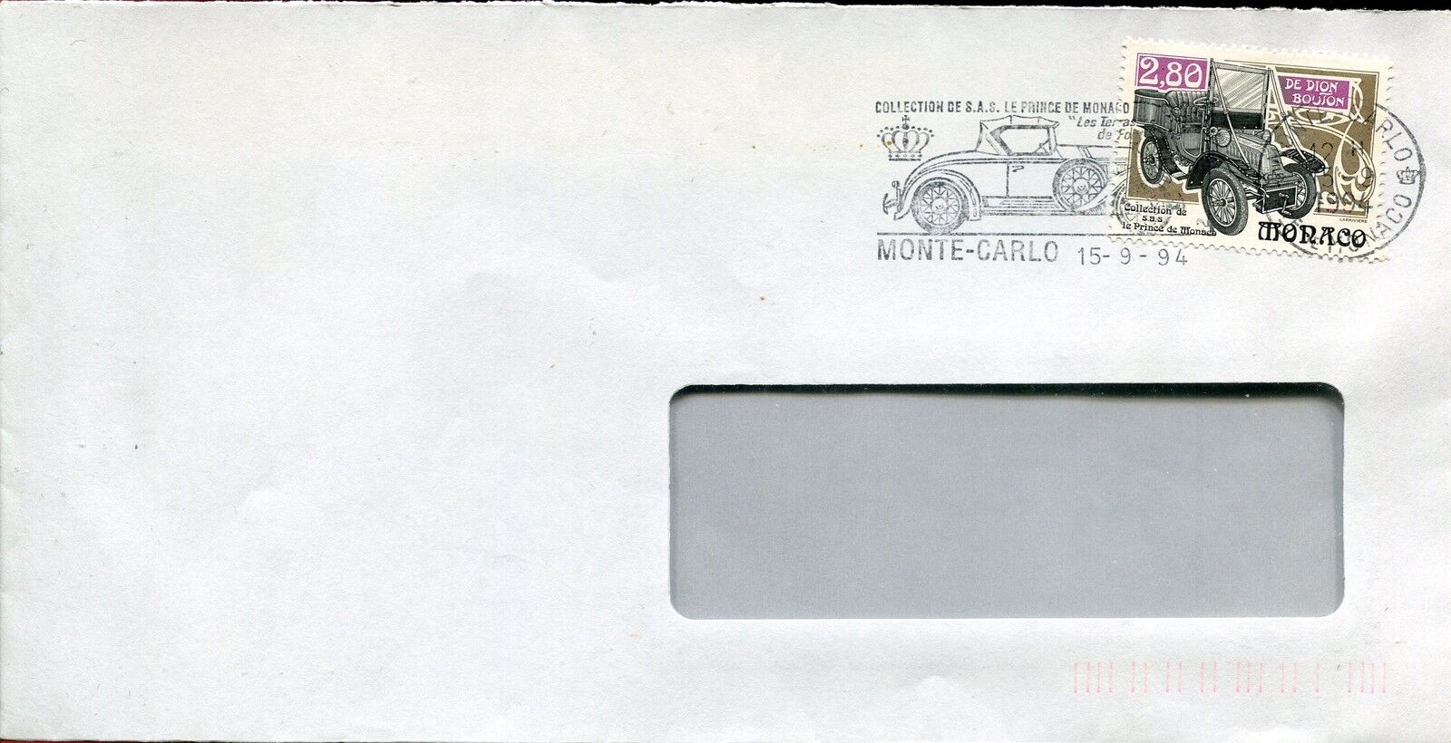 LETTRE MONACO 1994 CCOLLECTION SAS DE MONACO VOITURE 110781408810