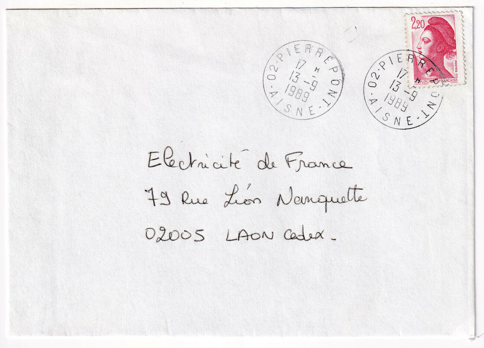 LETTRE PIERREPONT POUR LAON 1989 LIBERTE DE GANDON 403313636760