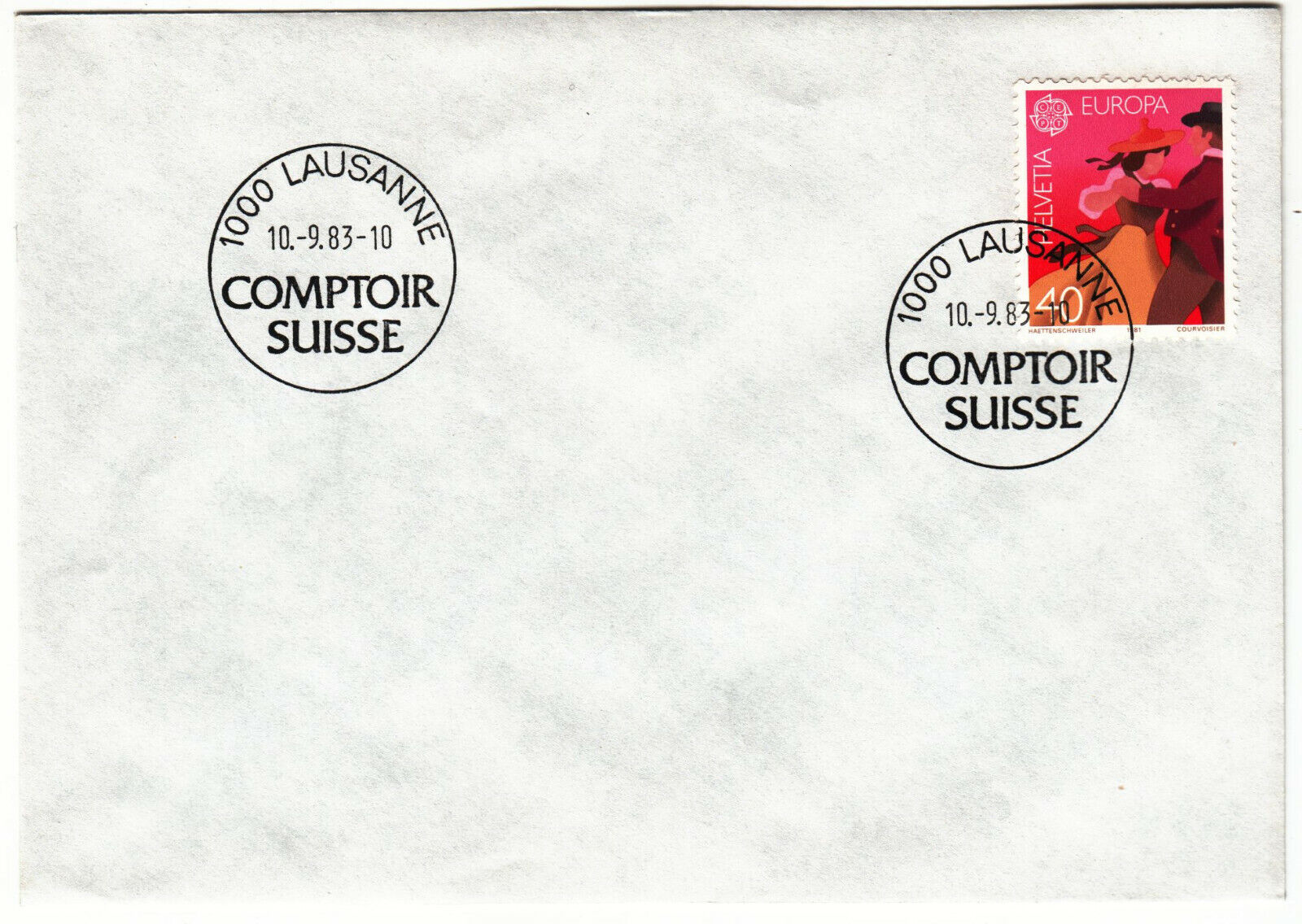 LETTRE SUISSE TIMBRE N 1126 EUROPA FOLKLORE COUPLE DE DANSEURS EN COSTUME 402017854760