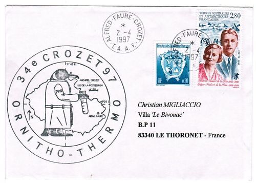 LETTRE TAFF ALFRED FAURE CROZET A THORONET 1997 110618863260