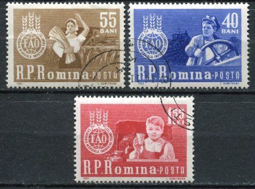 LOT DE 3 TIMBRES ROUMANIE THEME AGRICULTURE 110627485490