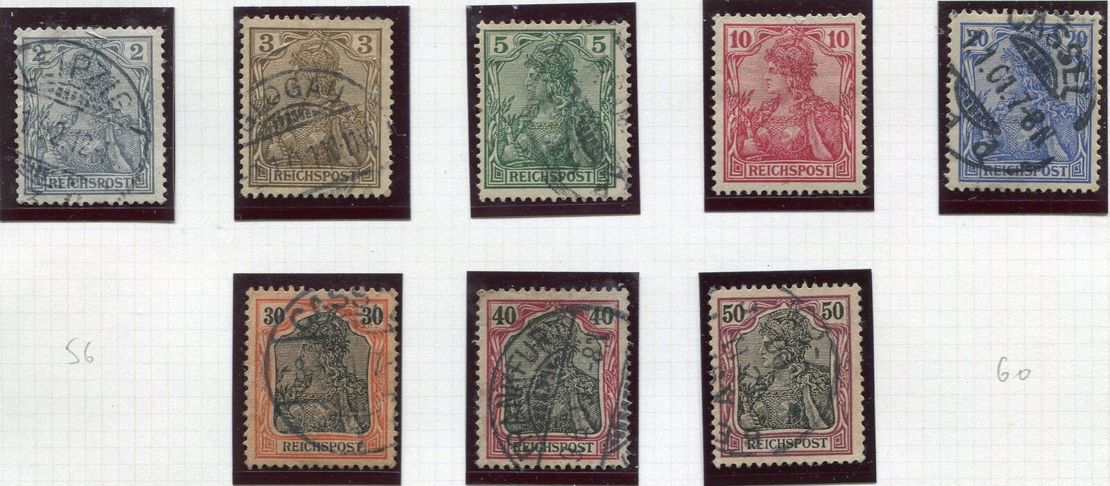 LOT SERIE TIMBRE ALLEMAGNE OBL ET NEUF CHARNIERE N 51 AU 59 121357841840