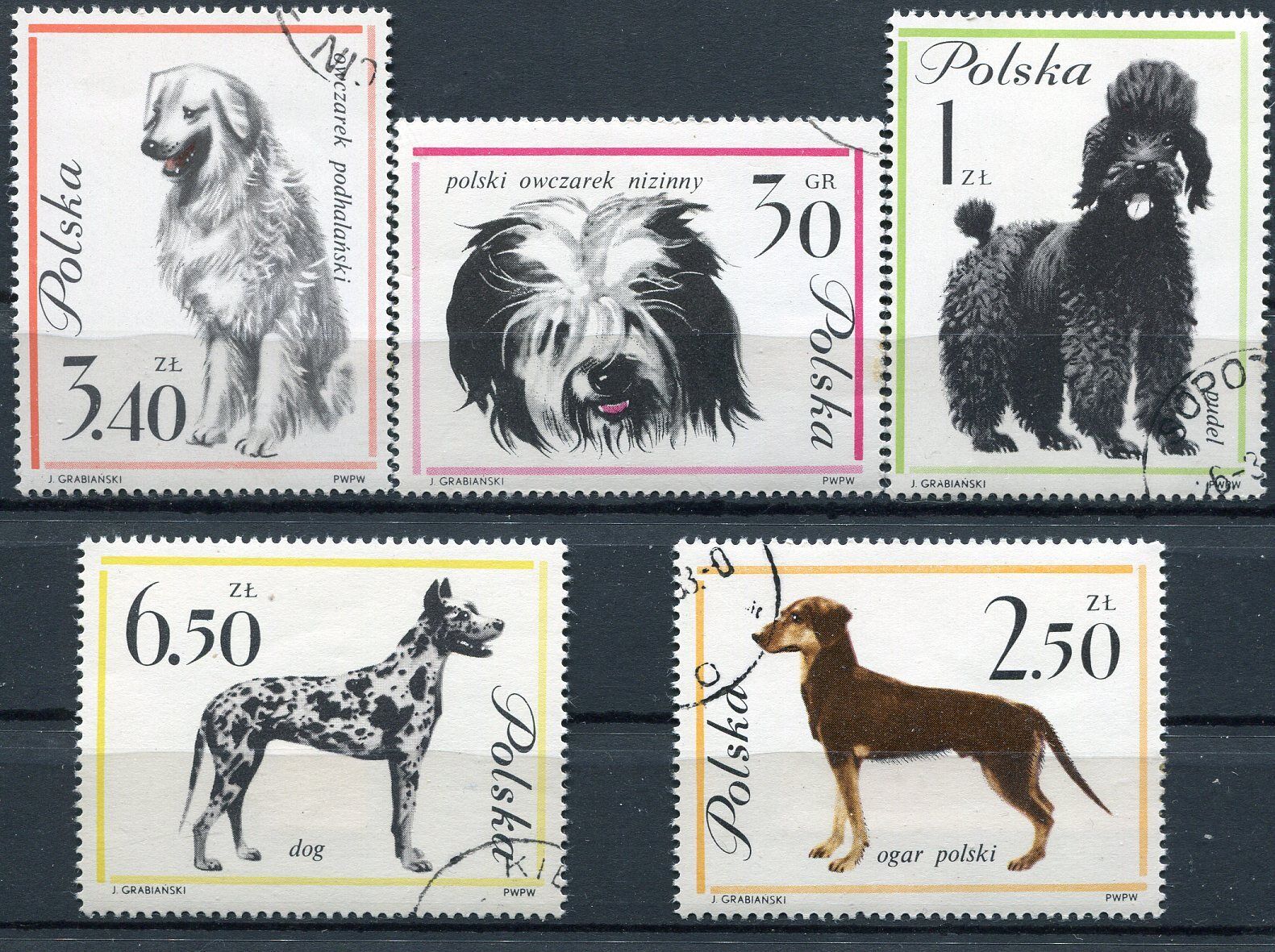 LOT SERIE TIMBRE CHIEN POLOGNE 400712497180