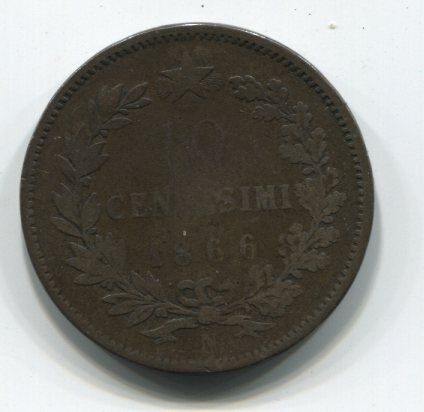 MONNAIE ITALIE BRONZE 10 CENTESIMI 1866 VICTORIO EMANUELLE P2 110852729630