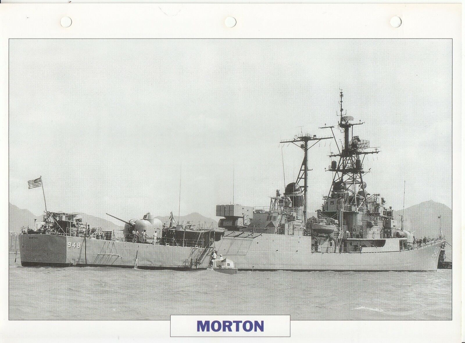 PHOTO BATEAU MILITAIRE DESTROYER MORTON USA 1958 123768034210