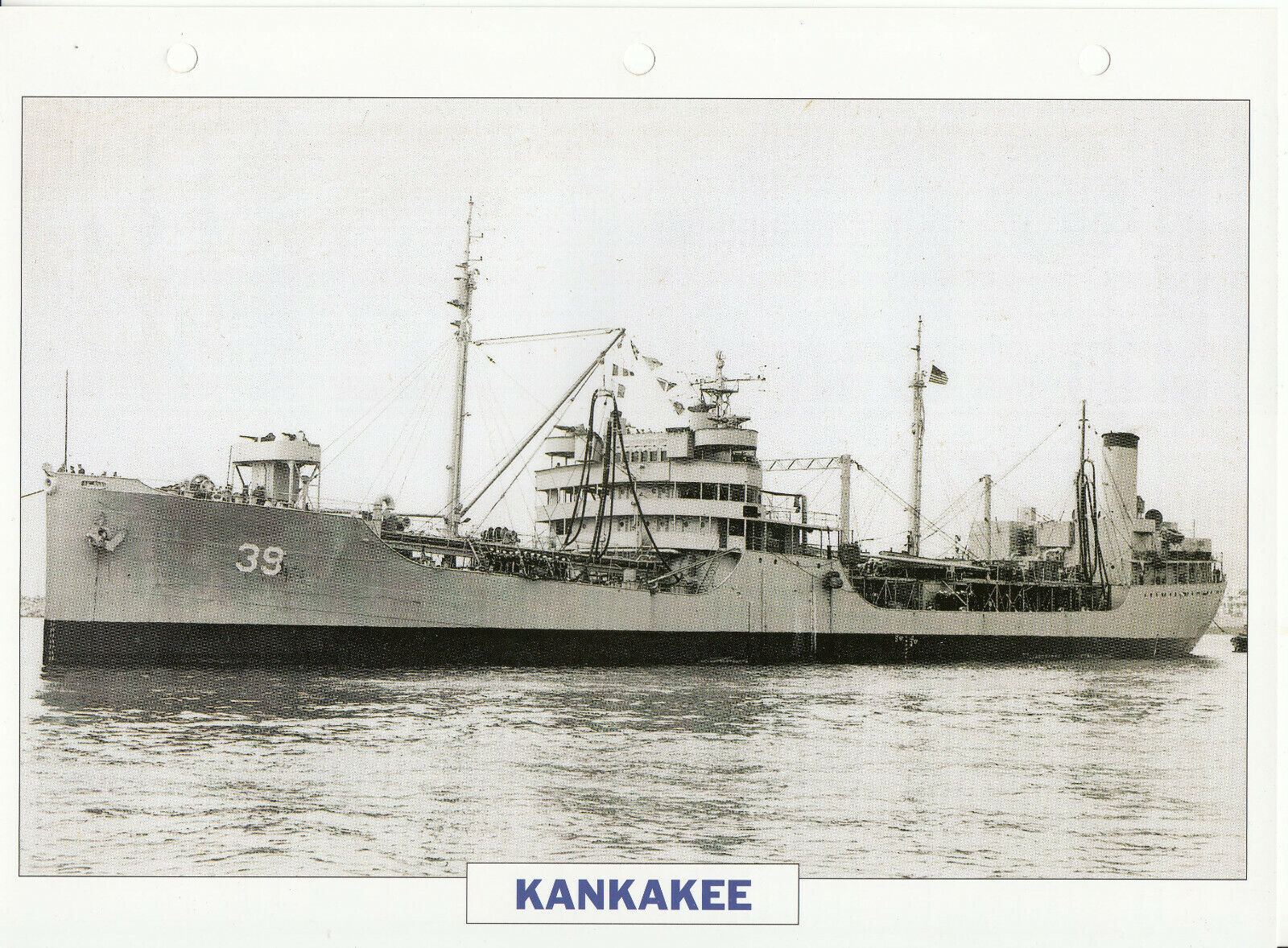 PHOTO BATEAU MILITAIRE DONNEES TECHNIQUES KANKAKEE USA 1942 123790281930