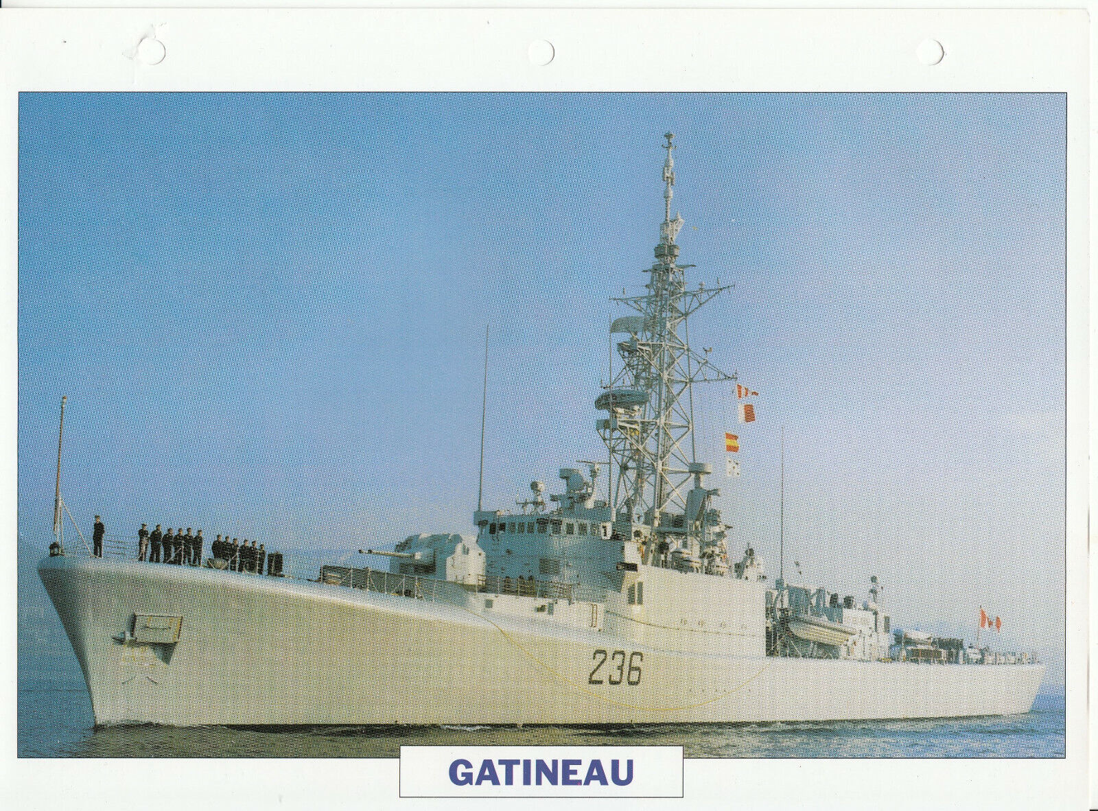 PHOTO BATEAU MILITAIRE FREGATE LE GUATINEAU CANADA 1957 123775760190